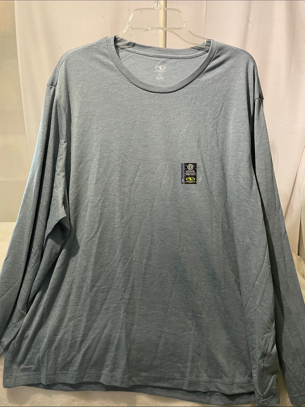 NEW 🆕 Athletic Works Long-Sleeve Crew Shirt in Heritage Blue